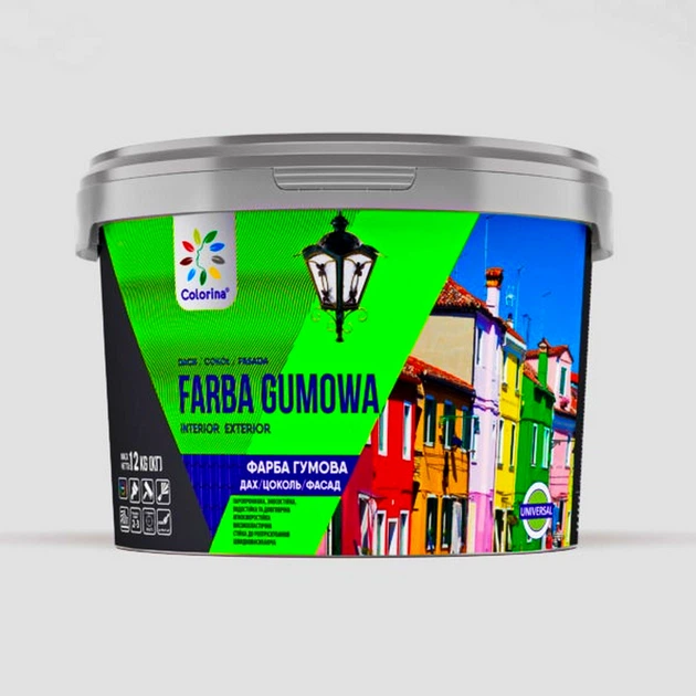 Фарба КОЛОРІНАгумова біла 3,6кг