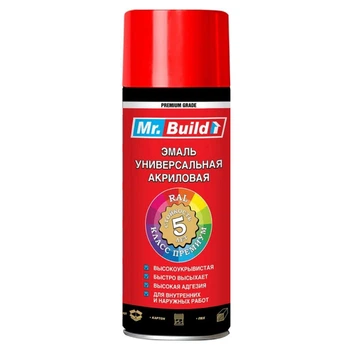 Фарба аероз MR BUILD Білий RAL 9010 400мл (12шт/уп)