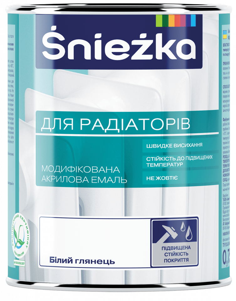 Емаль Sniezka 0,75л акрилова для радіаторів біла