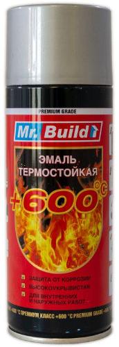 Фарба аероз MR BUILD Срібло ТЕРМОСТІЙКА 400гр (12шт/уп)