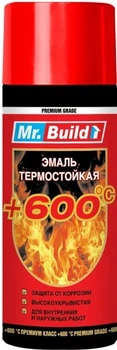 Фарба аероз MR BUILD Чорний мат ТЕРМОСТІЙКА 400гр (12шт/уп)