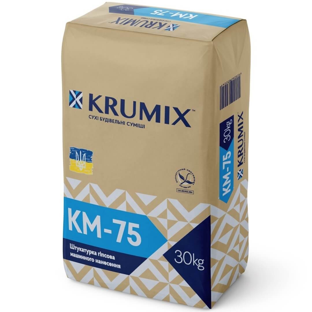 Шпаклівка Krumix КМ-75 гіпсова 30кг