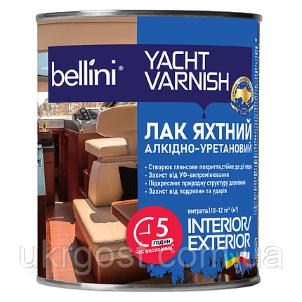 Лак яхтний алкідно-уретан. 2,5л Беліні