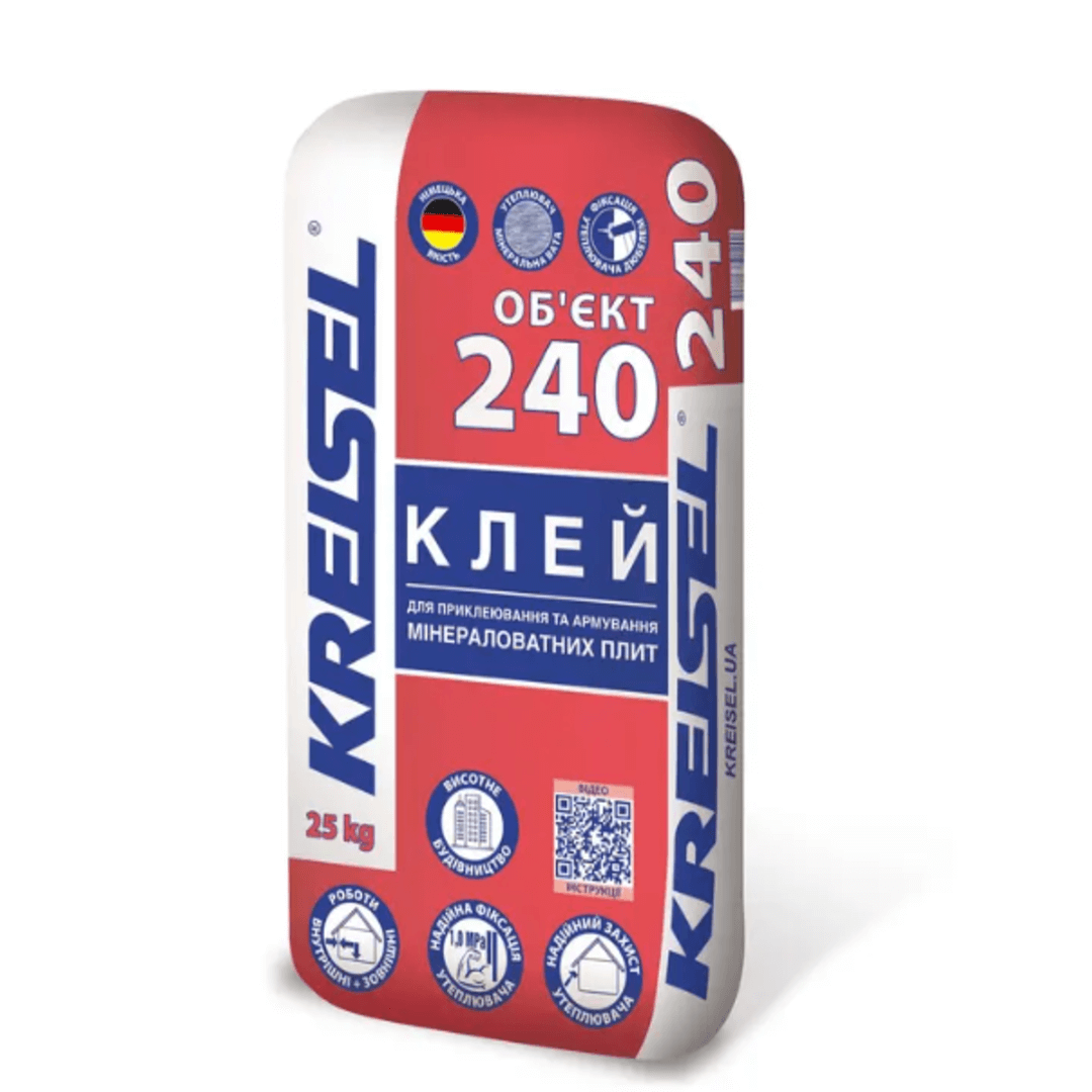 Клей Kreisel 240 армуючий для мін.вати, 25 кг