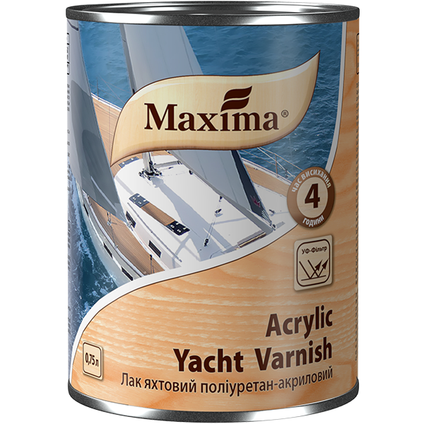 Лак яхтовий алкідно-уретановий глянс. 0.75 Maxima