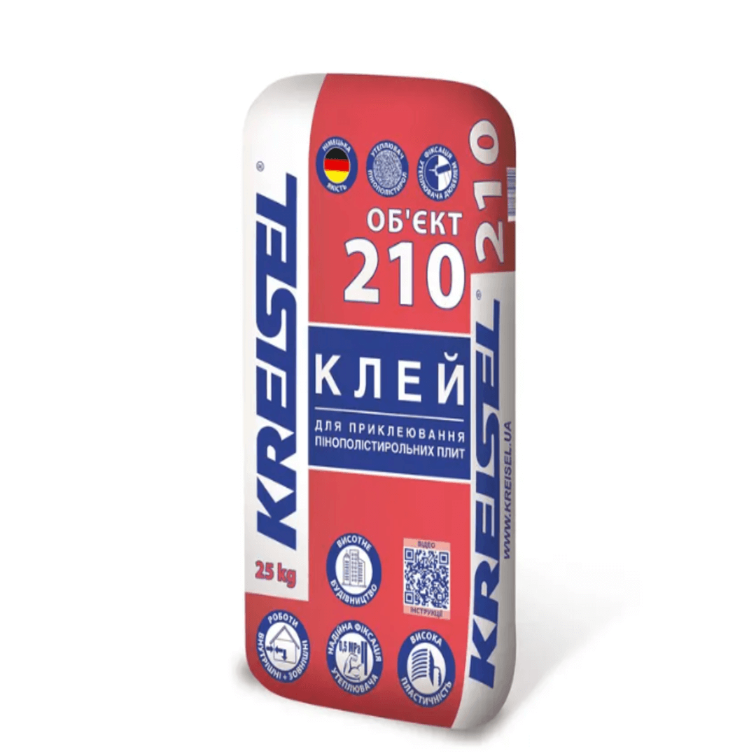 Клей Kreisel 210 для приклейки пінополістиролу 25кг 1п =54м