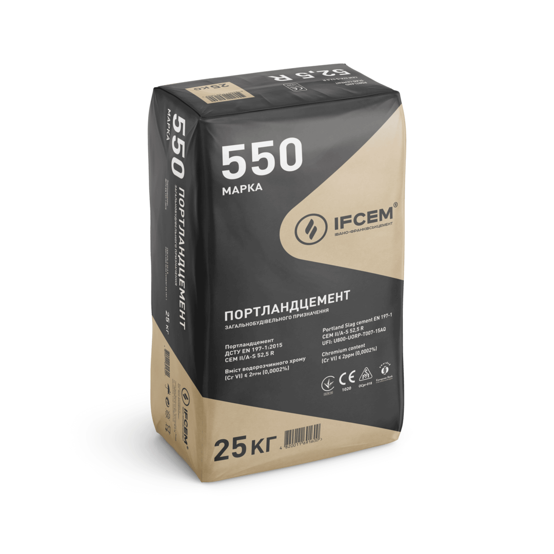 Цемент Ів. Франківский М-500- ПЦ 2 // З ДОМІШКАМИ АB (42,5R) 25кг IFCEM