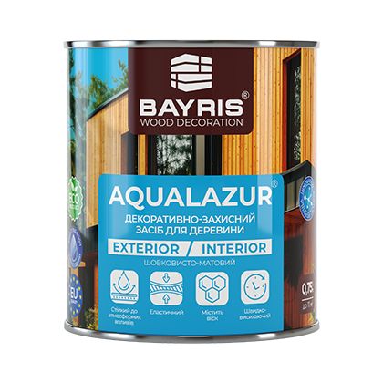 Лак Байріс 2,5 л AQUALAZUR для деревини в асортименті