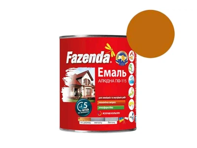 Емаль ПФ-115 0,9кг жовто-коричнева ФАЗЕНДА