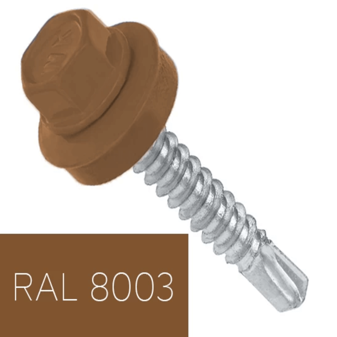 Саморіз шестигр. 4,8х19 резинова пресшайба WFD Ral 8003 (250шт)
