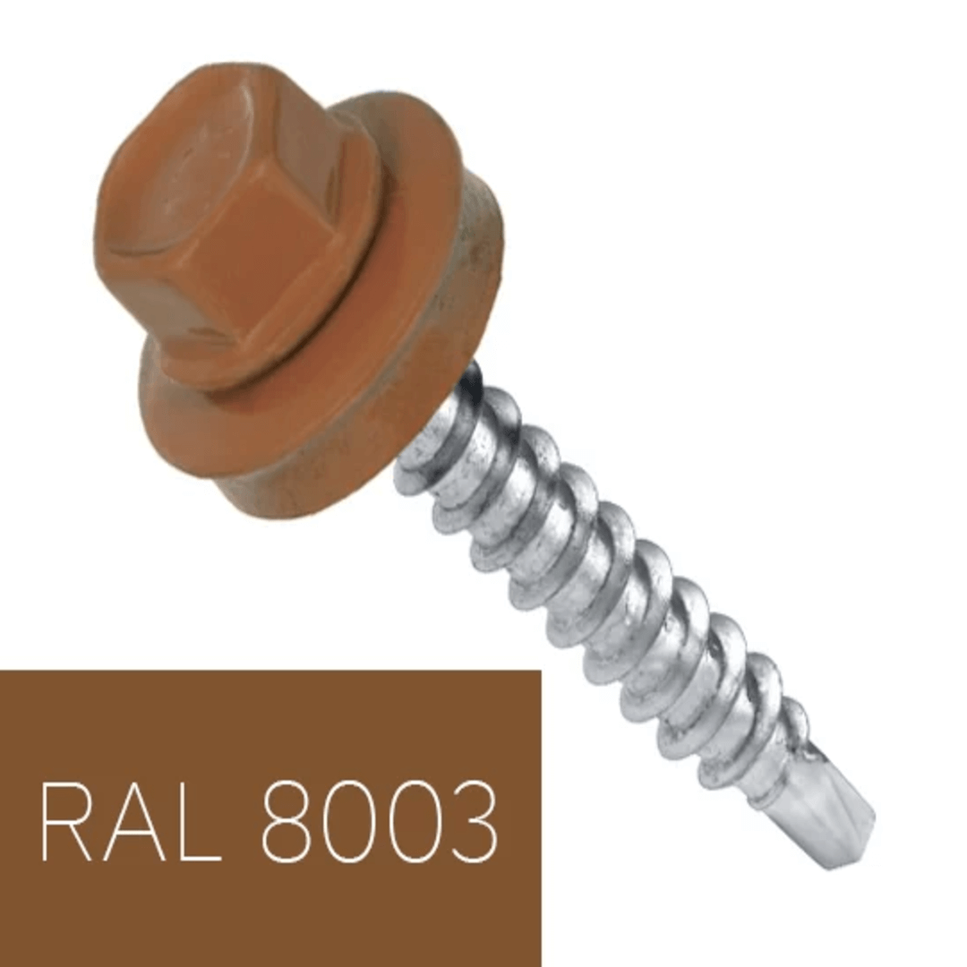 Саморіз шестигр. 4,8х35 резинова пресшайба WМ Ral 8003 (250шт)