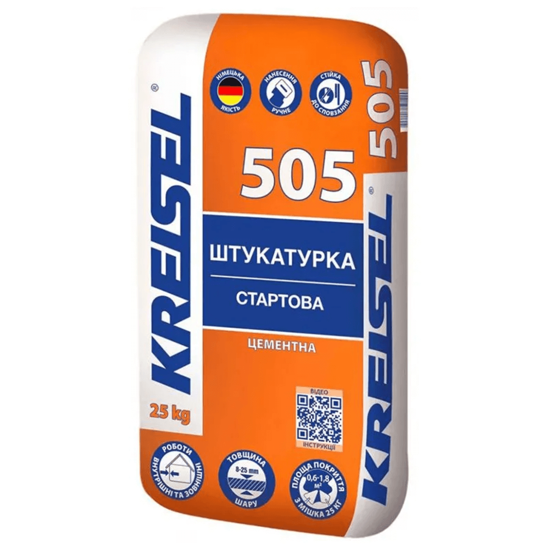 Штукатурка Kreisel 505 цементна для внутрішніх робіт, 8-20мм 25кг