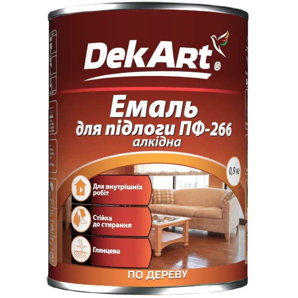 Емаль DekArt алкідна ПФ-266 0,9кг жовто-коричн.