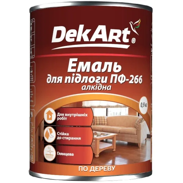 Емаль DekArt алкідна ПФ-266 0,9кг червоно-коричн.