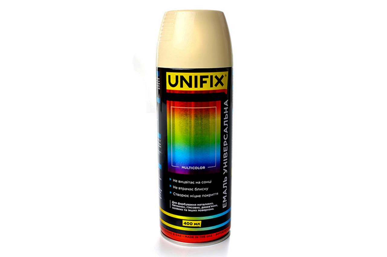 Емаль Unifix універсальна аероз. білий глянц 400 мл Ral 9010
